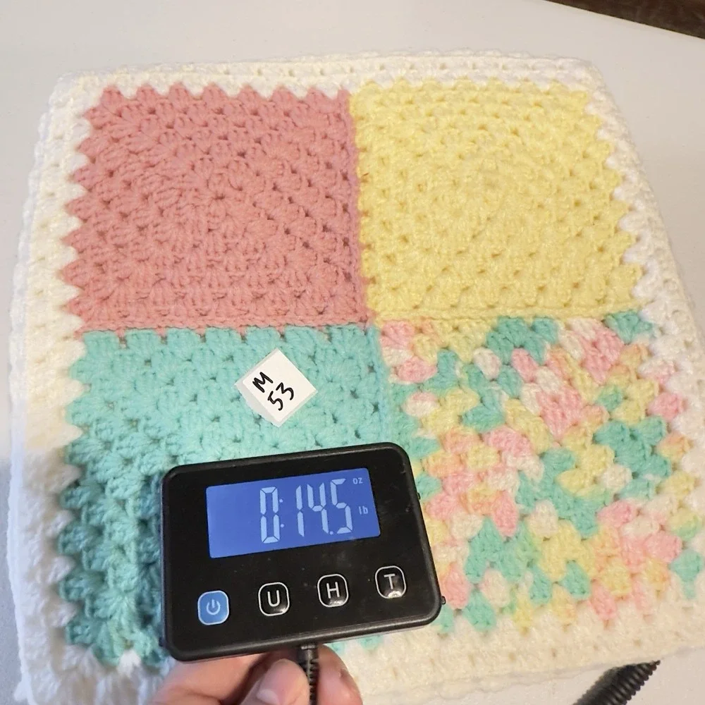 Set 2 Vtg Large Handmade Crochet Hot Pad Trivet Multicolored Thick Double Layers